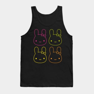 Kawaii Neon Bunny Bows Tank Top